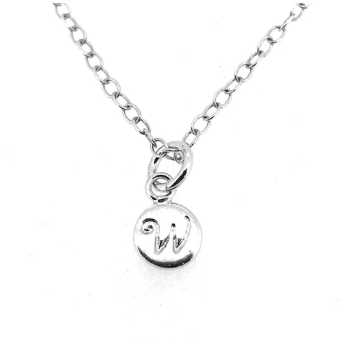 Sophisticated ballroom font Initial V featured on a sterling silver necklace